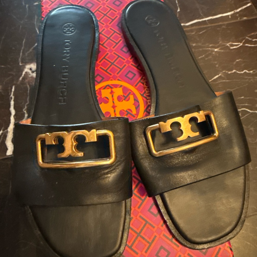Nordstrom Black Leather Slides